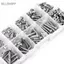 Belleshopp Bu lông và Đai ốc Assortment 340 chiếc M3 Thép không gỉ SS304 Nút Đầu Lục giác Ổ cắm Bộ vít Chống ăn mòn
