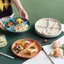 Đĩa ba lưới phía Tây cho thực phẩm Đĩa chia Salad trái cây Rơm lúa mì Đĩa ăn kiêng Khay đựng thức ăn Đồ ăn nhà bếp [VN]