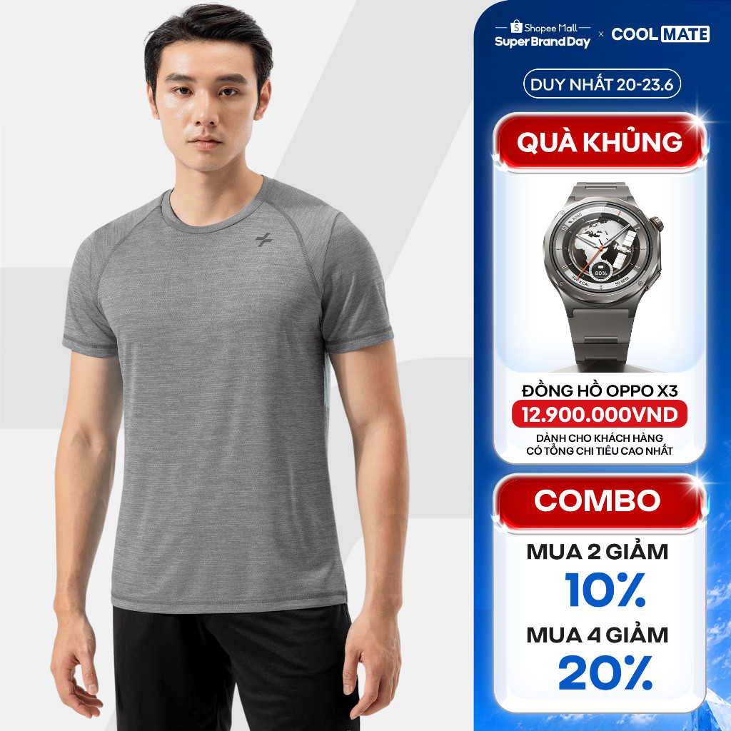 [MUA 4 GIẢM 20%]Áo thun thể thao Mesh Exdry thấm hút nhanh khô thoáng khí, áo đa năng tập gym, pickleball Coolmate