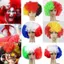 TOPTOOLCX Chú Hề Tóc Giả, Trang Phục Vui Nhộn Sóng Afro Puff Tóc Giả, Phụ Kiện Lễ Hội Lông Tơ Trang Trí Xoăn Chống Đỡ Tóc Ngắn Tóc Giả Người Hâm Mộ Bóng Đá