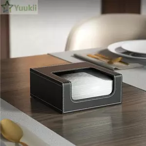 Hộp đựng khăn ăn YUUKII, Hộp khăn vuông để bàn bằng da PU, Hộp đựng khăn giấy trang trí nhà sáng tạo Nhà hàng khách sạn