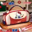 Sanrio HelloKitty Hộp Đựng Retro Đỏ Lưới Trắng Dung Tích Lớn Di Động Văn Phòng Phẩm Túi Quà Tặng Ngày Trẻ Em