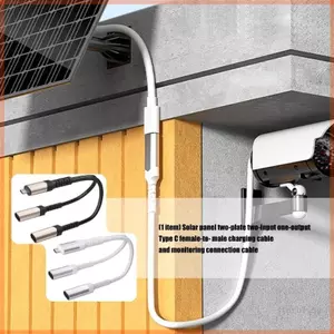 Cáp sạc năng lượng mặt trời thân thiện với ngôi sao với 2 đầu vào 1 đầu ra cho camera an ninh ngoài trời