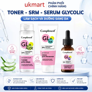 Trọn bộ Compliment 5% Glycolic Acid làm sạch và dưỡng sáng da, làm da căng bóng