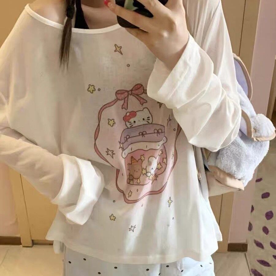 Milyfashion Mùa Hè Phong Cách Mới Mỏng Chống Nắng Áo Đi Lại Áo Thun Dài Tay Thường Ngày Rời Lười Top OQRW