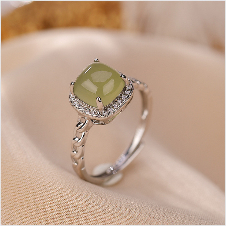 Nhẫn vuông sapphire bạc S925