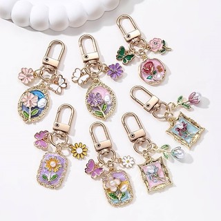 1 Chiếc Hoa Xinh Đẹp Ngọc Trai Bướm Men Hoạt Hình Phong Cách Baroque Thực Vật Móc Khóa Cho Tình Bạn Quà Tặng Trang Sức