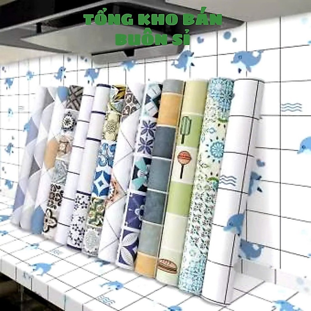 TẤM DÁN TƯỜNG BẾP TRANG TRÍ, Decal dán bếp tráng nhôm cách nhiệt khổ 60*115CM , TRỘN 10 mẫu ngẫu nhiên-MA: DECAN