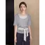 Áo thun ngắn tay lười biếng phong cách Hàn Quốc mùa hè dành cho nữ tay dơi chấm bi giả hai mảnh cổ dây hàng đầu Hot Girl Che thịt Slimer Look St