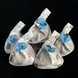 # HB # Orchid sel Túi xách vải Jacquard giả lụa mới của Trung Quốc Phong cách cổ điển Túi nhỏ.