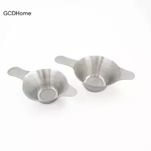 GCDHome Bộ lọc trà bằng thép không gỉ có thể tái sử dụng Lưới mịn Bộ lọc phễu lá HOT