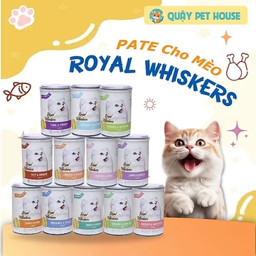 Pate lon cho mèo , Pate cho mèo Royal Whiskers , pate lon cho mèo mọi lứa tuổi đủ 12 vị hộp 400g