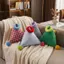 Gối tựa sofa tam giác dễ thương có quai xách pompom vải cotton nhung tăm trang trí phòng ngủ phòng khách quà tặng nữ
