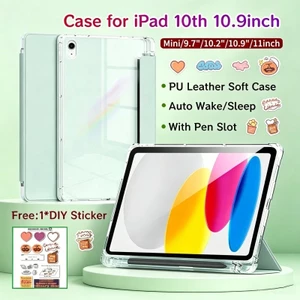 Ốp điện thoại Cho iPad 10th 10.9inch / 11th A16 11inch Có Khe Cắm Bút Vỏ Bảo Vệ Từ Tính Cho iPad Air 11inch M4 M3 Bao Có Ốp điện thoại Trong Suốt Cho iPad Air 4 / Air 5 10.9inch