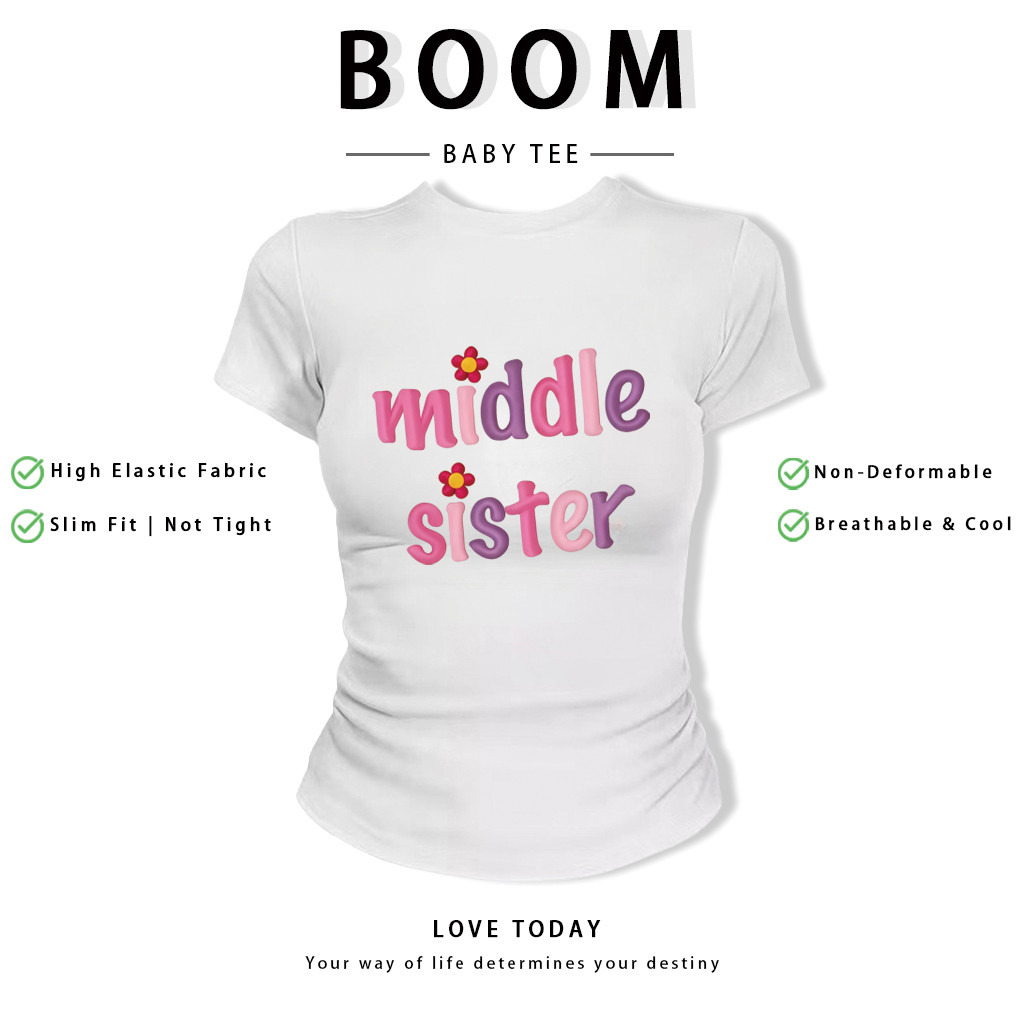 BOOM Áo Baby Tee Nữ Cotton Ôm Body-Áo Thun Ngắn Tay Y2K In Hình PhongCách Mùa Hè, Cổ Tròn Hàng Đầucách hàn quốc phong589