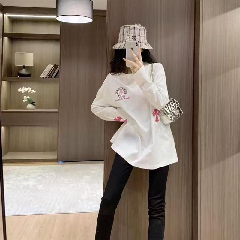 Milyfashion Áo Thun Dài Tay Cao Cấp In Chữ Thập, Phù Hợp Nữ NI5L