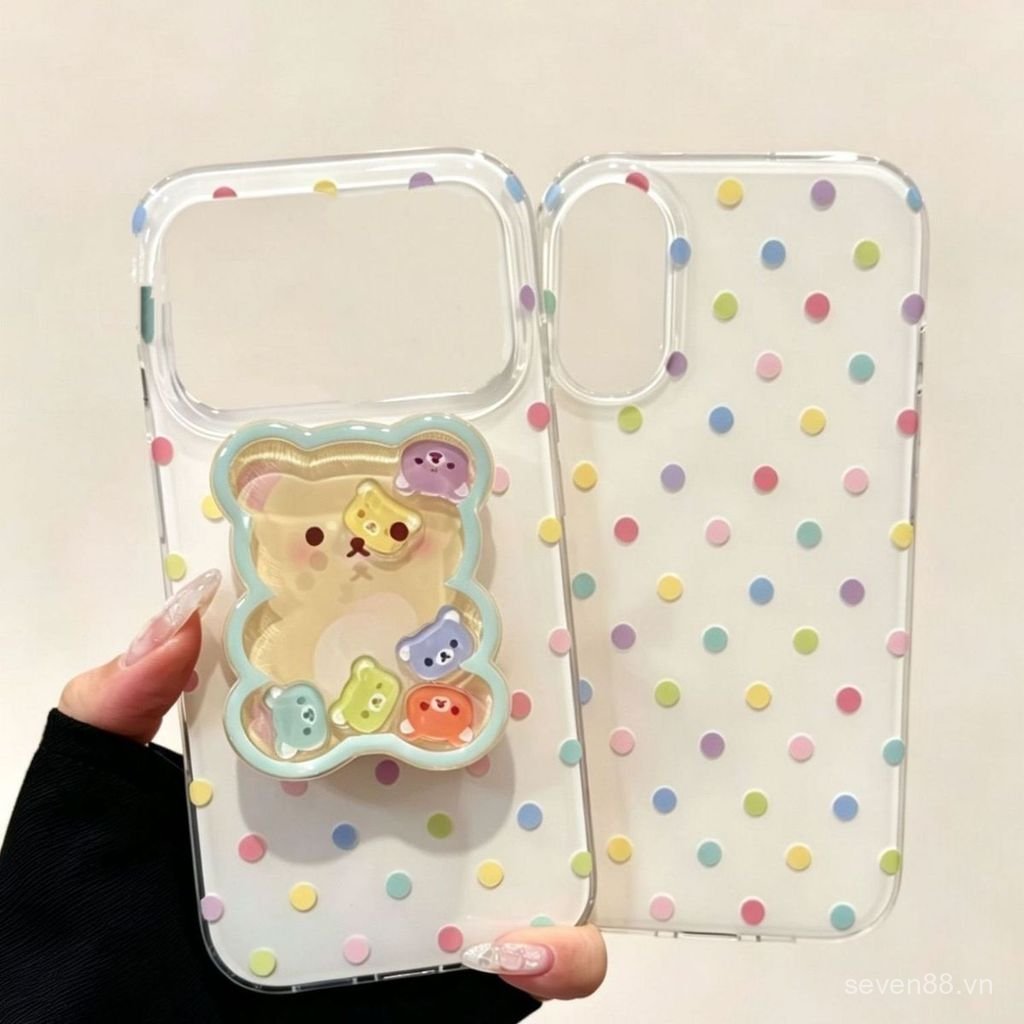 Ốp Điện Thoại Thích Hợp Cho iPhone 7 8 X XS XR XSMAX 11 12 13 14 15 16 17 Pro max Plus Air Polka Dot Gummy Bear Vỏ Bảo Vệ Chống Sốc Bao Gồm Tất Cả SVBJ