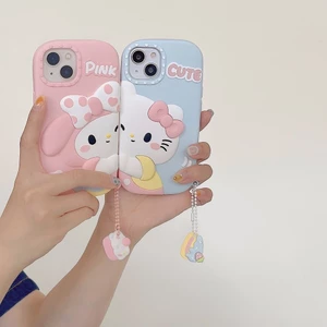 Hoạt Hình Dễ Thương Face-hitting KT Cat Melody iPhone17 Apple 16 Thích Hợp Cho 14 / 15pro max Ốp Điện Thoại 11