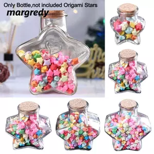 MARGREDY Origami Stars Chai thủy tinh, Chai chúc thủ công, Lọ thủy tinh hình ngôi sao DIY Home