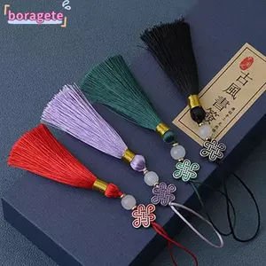 BORAGETE Trung Quốc Nút Thắt Lưng Mặt Dây Chuyền, Treo Trang Trí Phong Cách Trung Hoa Tua Rua Điện Thoại Mặt Dây Chuyền, Thời Trang Đầy Màu Sắc Thủ Công Đánh Dấu Trang Móc Treo Túi Phụ Kiện