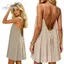 CATMALLER88 Đầm Nữ, Đầm Không Lưng Cami Flowy House, Trang Phục Boho Mở Lưng Đi Biển Đầm Nữ