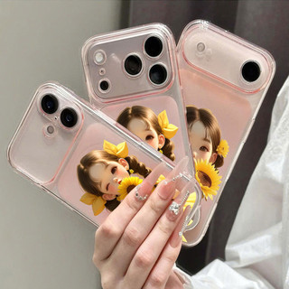 Ốp Lưng IPhone 13 15 11 17 16 12 14 ProMax  Cô bé hoa hướng dương 7 8Plus XR X XS Max