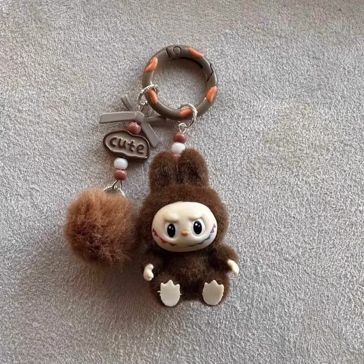 Labubupu Móc Khóa Mini Ngồi Labububububuru Trang Trí Mặt Dây Chuyền Điện Thoại Xe Móc Khóa Mặt Dây Chuyền