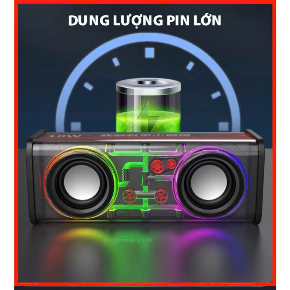 Loa Bluetooth Mini A88 - Âm Bass Mạnh, Đèn LED Nháy Theo Nhạc, Công Suất 10W, Nghe Nhạc Cực Hay