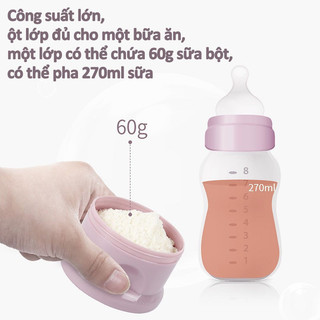 【BabyJoy】Hộp Chia Sữa,Khay Chia Sữa Hộp Đựng Sữa,4 Ngăn Độc Lập,Có Quai Xách Và Nắp Cho Từng Tầng Dễ