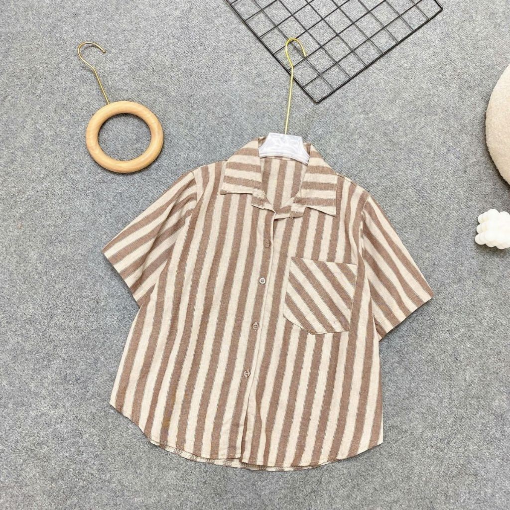 Áo Sơ Mi Kiểu Bigsize Nữ Linen Xước Mềm BIG SIZE Cô Nhỏ, Dáng Vừa Trẻ Trung , Dễ Phối Quần Váy A288