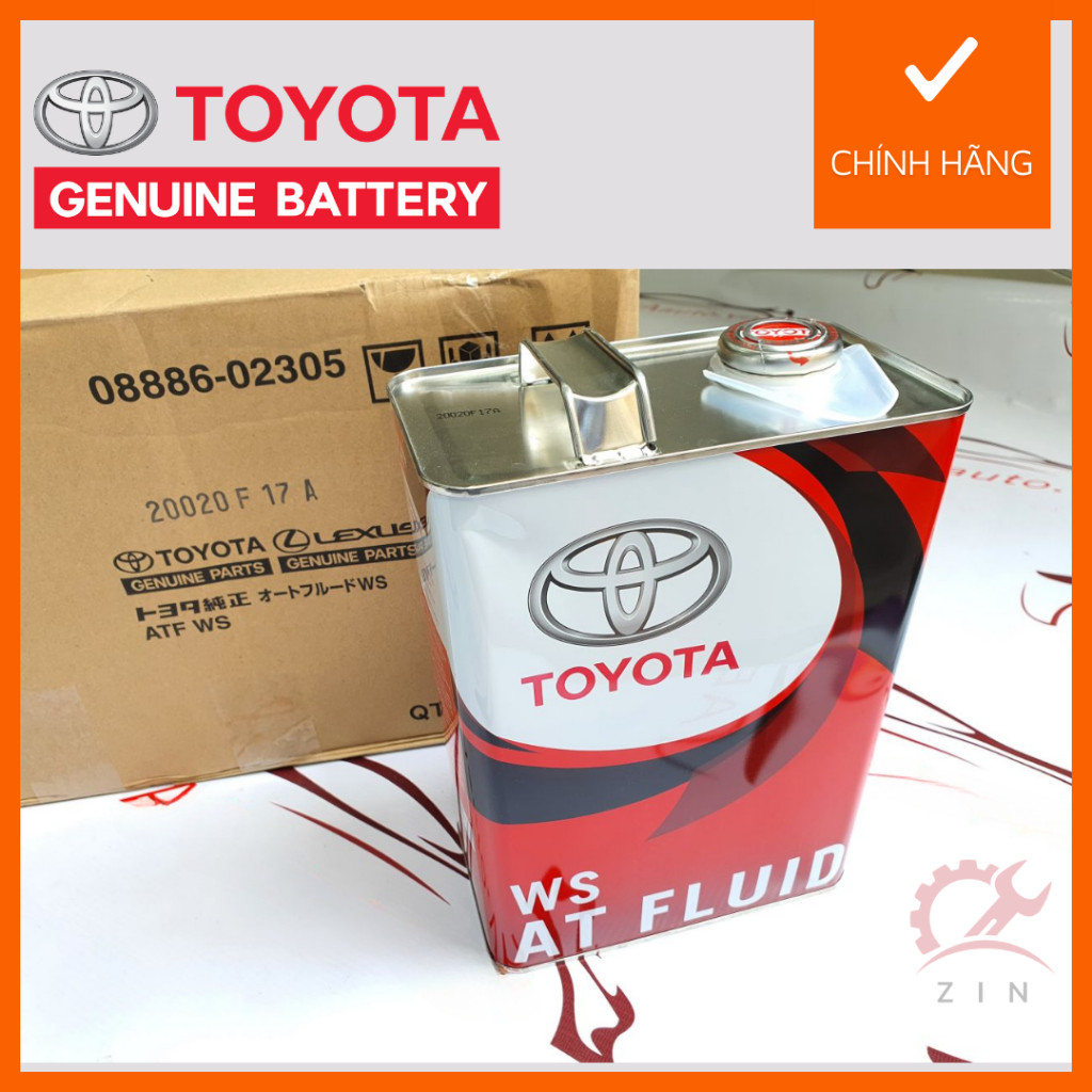 CHÍNH HÃNG] Dầu hộp số Toyota ATF can 4 lit mã WS AT FLUID 08886