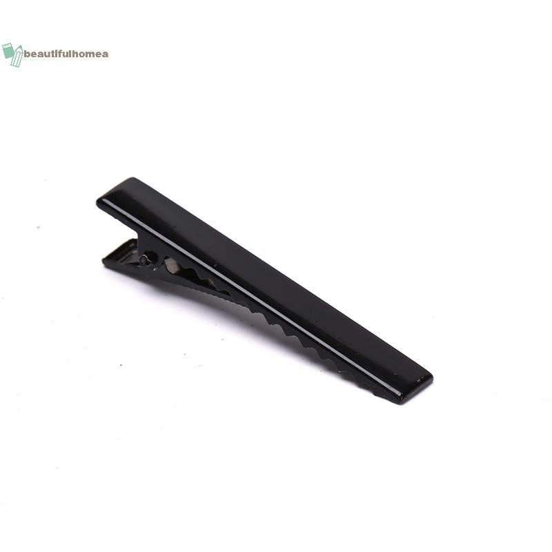 Kẹp tóc màu đen đơn prong cá sấu - Set 100 chiếc
