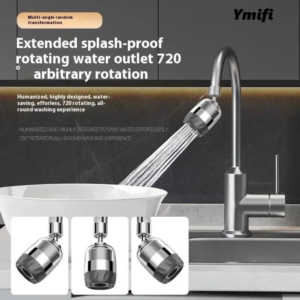 Bộ mở rộng vòi bếp YMIFI, Bộ lọc phun nước lọc hai lớp 3 chế độ, Vòi phun nước bằng thép không gỉ 360° Vòi lọc nước xoay Bubbler Kitchen