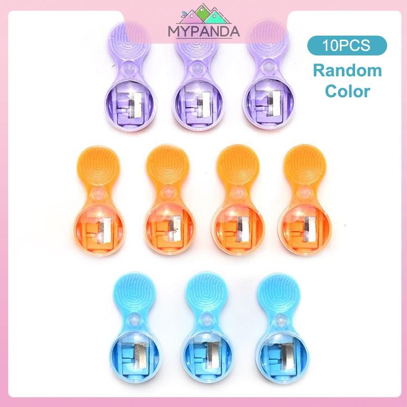 MYPANDA 10 chiếc gọt bút chì bỏ túi cho học sinh, lưỡi dày 2.0mm, di động, đồ dùng học tập
