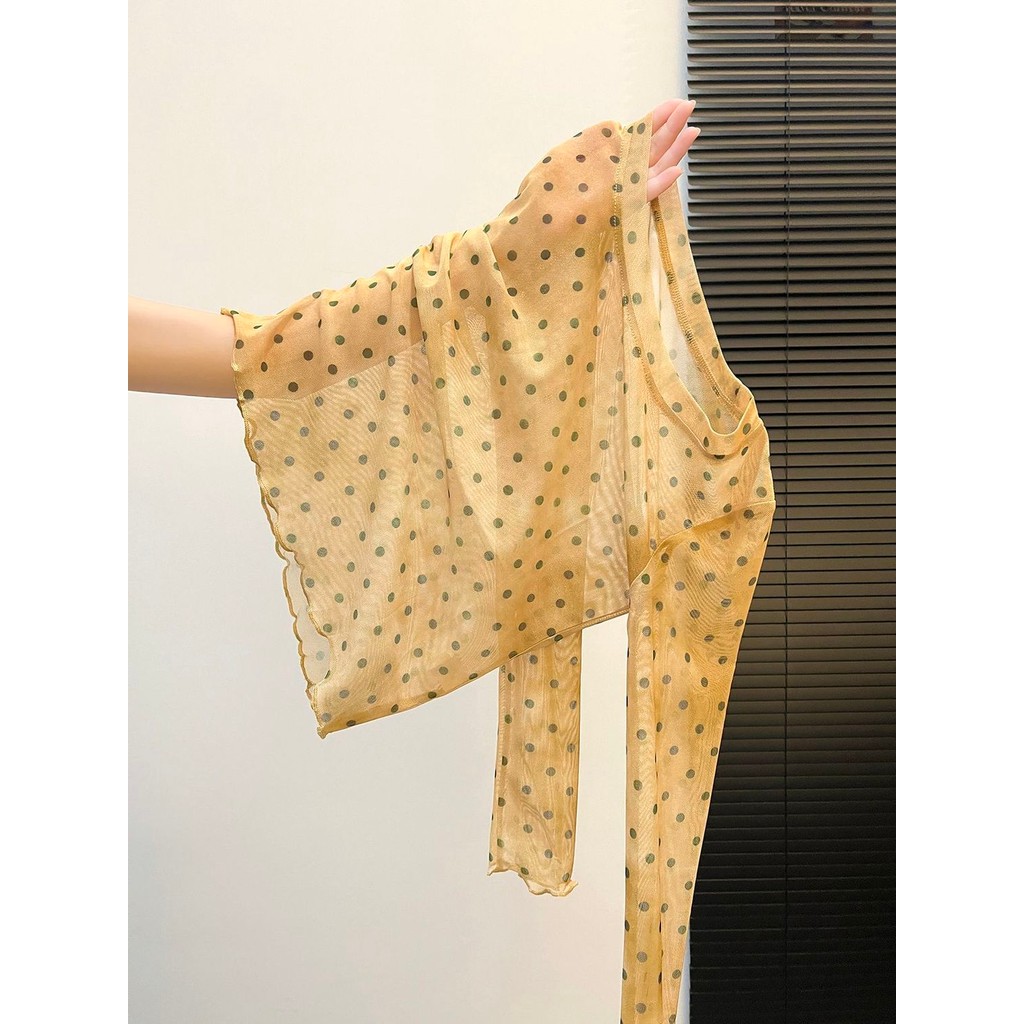 Áo thun dài tay Milyfashion Polka Dot Print All-Match Top Gạc Y2K