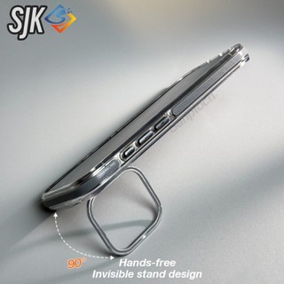 Mới 17 Series Màu Cam Từ Tính Vô Hình Ống Kính Đứng Ốp Lưng Điện Thoại IPhone 17 Pro Max 16 15 14 13 12 Pro Max Plus Trong Suốt Chống Sốc Ốp Lưng Bảo Vệ Trong Suốt