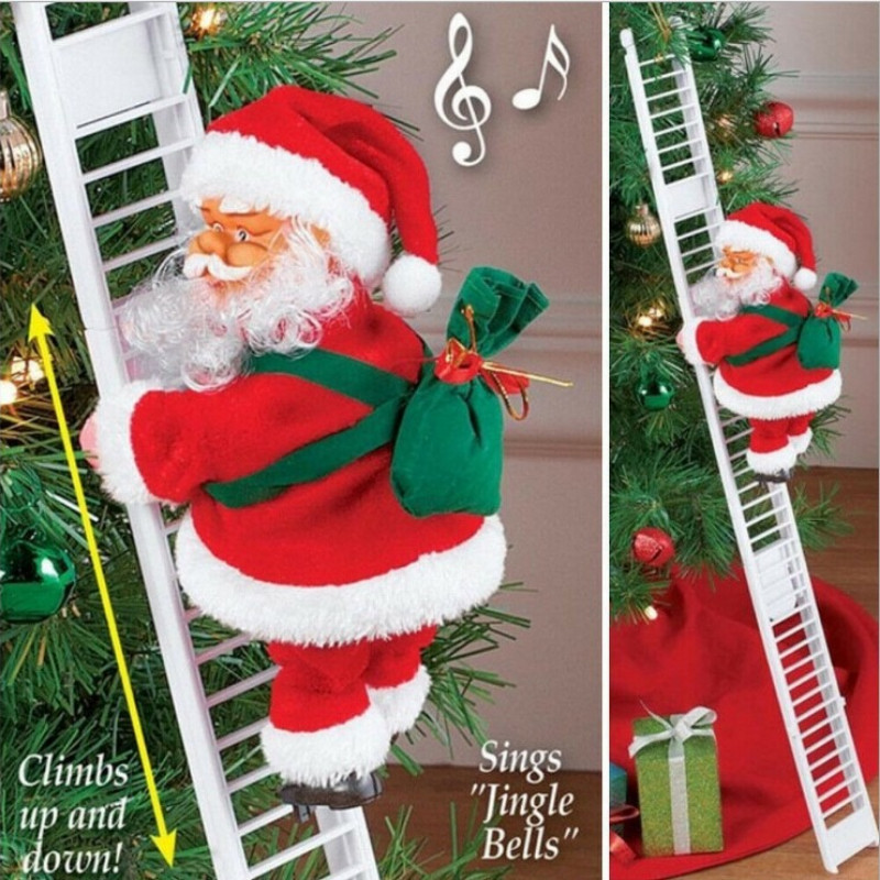 Thang Leo Núi ông Già Noel,Đồ Trang Trí Treo điện âm Nhạc,Chuyển động Chân Thực,Quà Tặng Cho Trẻ Em Trong Dịp Lễ