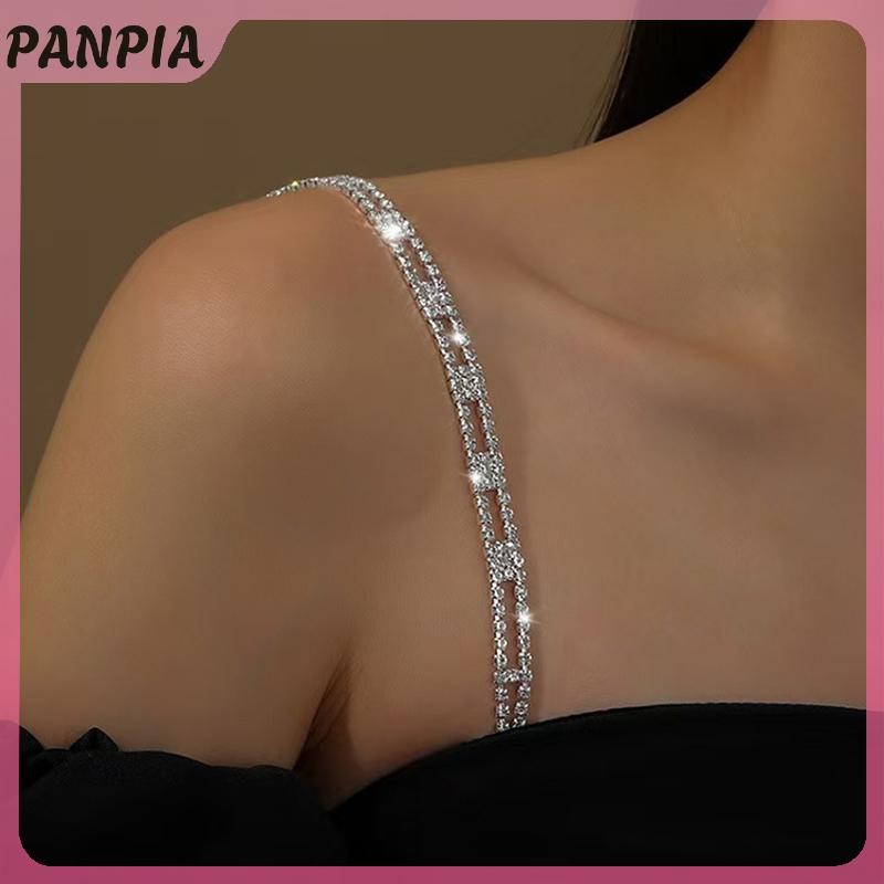 PANPIA-Dây Đeo Vai Thời Trang Pha Lê Kim Loại Cho Áo Ngực Gợi Cảm, Thoáng Mát và Chống Trơn Trượt