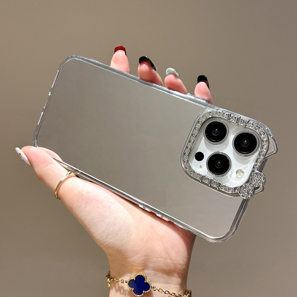 Ốp Điện Thoại Tai Cat Gương Cho iPhone 17ProMax 16Plus 15 14 13 12 Vỏ Bảo Vệ Chống Sốc