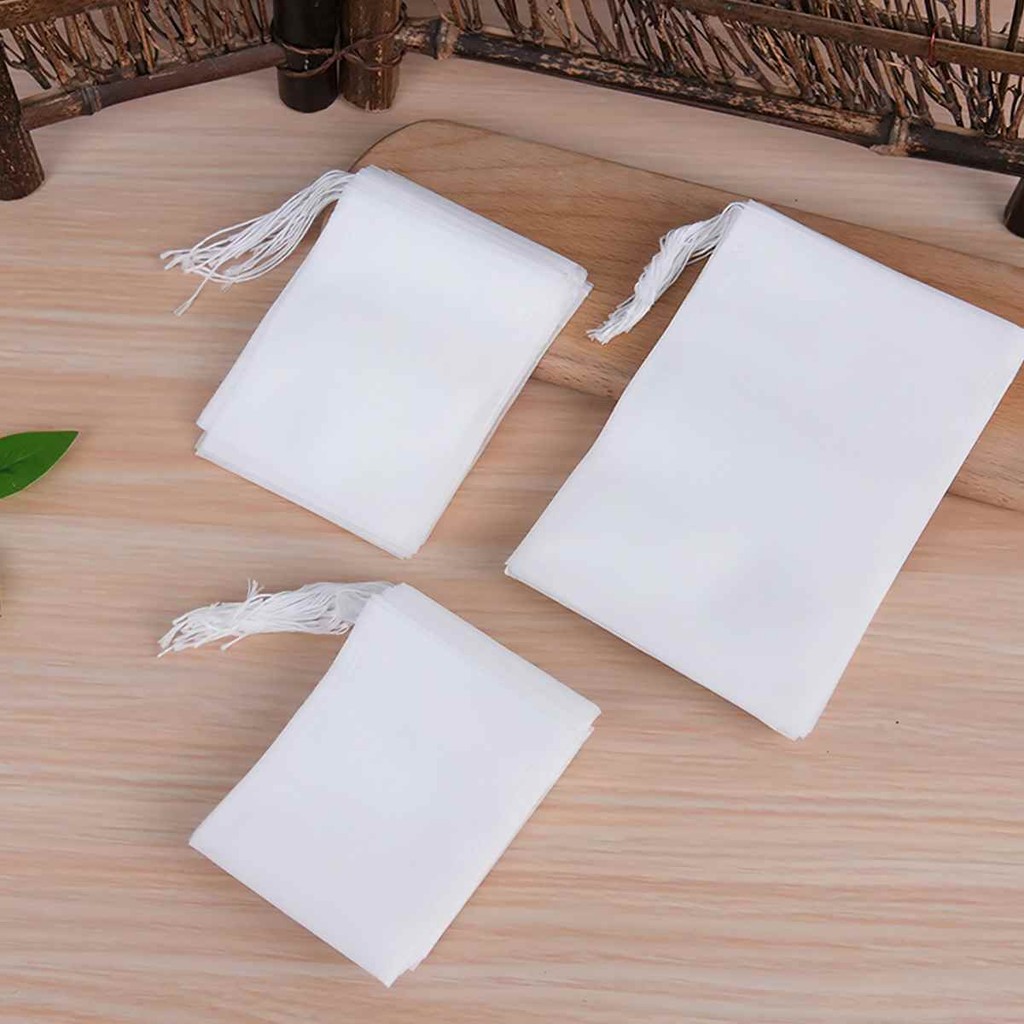 Combo 100 túi lọc trà, thảo dược dây rút chất liệu không dệt- nhiều kích thước - giá nhà máy
