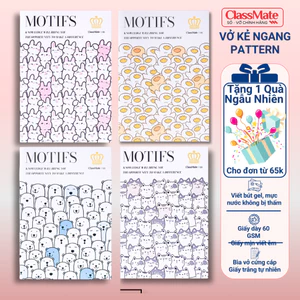Vở Kẻ Ngang B5 Tập Sinh Viên 72 Trang Bìa Pattern Dễ Thương Chống Nước Vở Ghi Chép, Viết Bài NB5-07-0604 -AT