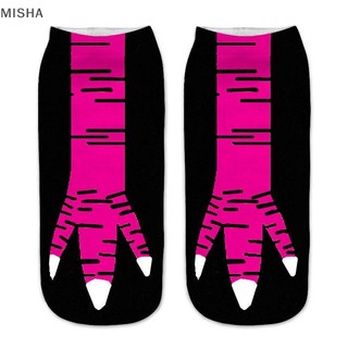 Misa 1 Sáng Tạo 3D In Hình Gà Vuốt Tất Unisex Thời Trang Ngắn Tất Mềm Mại Thoải Mái Tất Ngộ nghĩnh Halloween Cosplay Đạo Cụ