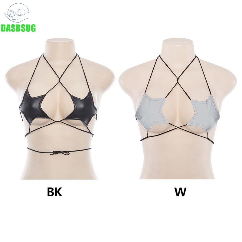 DASSBSUG Nữ Lấp Lánh Phản Quang Ngôi Sao Năm Cánh Áo Ngực Dây Đeo Dây