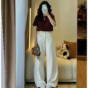 Quần Jean Ống Rộng Mùa Trắng-Be Dễ Mix Đồ Tôn Dáng Tocjean