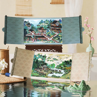 ENWEI 4 Cái [Dòng Phục Hồi Đồ Cũ] Nhãn Dán Phong Cảnh 3D Chất Liệu Chống Thấm Nước Kích Thước Lớn Biệt Thự Đỏ Sân Vườn Phong Cách Cổ Đại Sổ Lưu Niệm Tạp Chí Người Lập Kế Hoạch Trang Trí Văn Phòng Phẩm Nhãn Dán