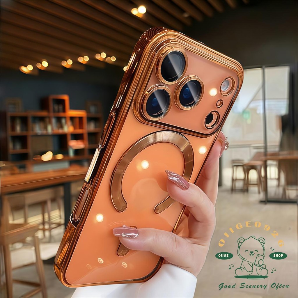 【 Ốp lưng iPhone17 】 Vỏ điện thoại mạ từ tính iphone17 Pro Max 16 15 14 13 12 cho vỏ iPhone Vỏ mềm silicon TPU chống sốc