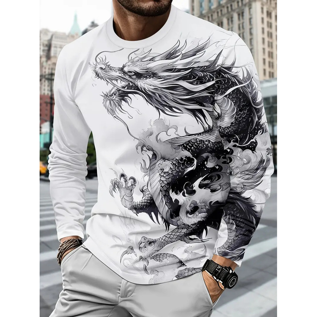 Áo Thun cổ tròn tay dài thiết kế retro trendy năm 2025
