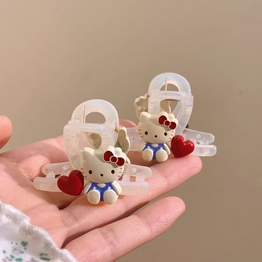 Kẹp Gài Tóc Hình Trái Tim Mèo Dễ Thương, Phù Hợp Cho Mũ Nón Và Buộc Tóc