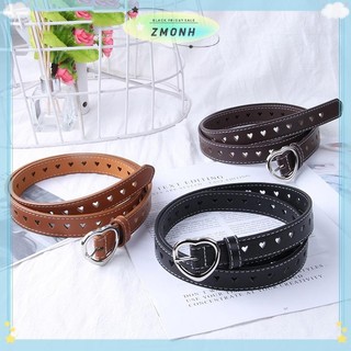 ZMONH Nữ Da Rỗng Ra Trái Tim Yêu Nữ Thắt Lưng Quần Pin Khóa Da Nữ Vintage Thắt Lưng