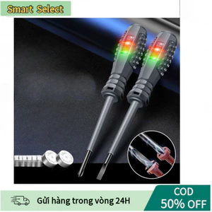 【COD】Bút kiểm tra điện thông minh cảm ứng từ, thiết kế tua vít chéo tiện lợi, đèn báo điện áp trực quan dễ sử dụng